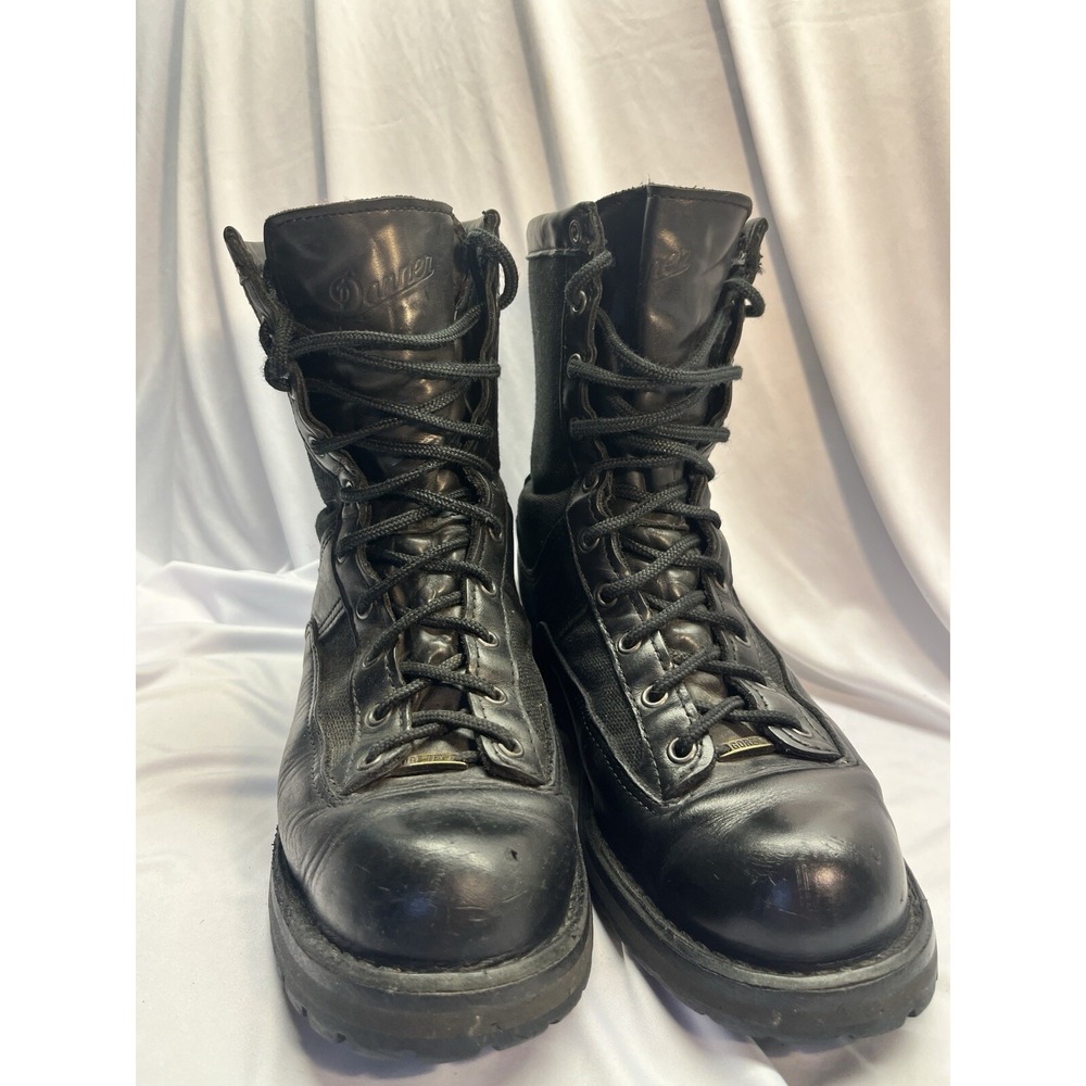 Danner Black Leather Lace-Up Combat Boots